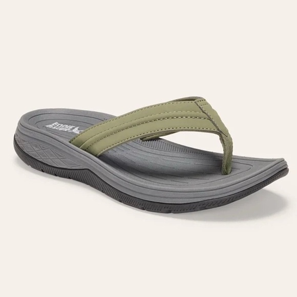 Mens Break Point 2 Flip Flops Green Sandals Comfortable Walking Summer 11 NWT - Picture 1 of 10